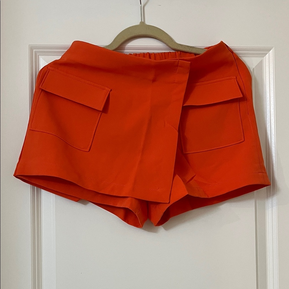 Love Tree Orange Front-Flap Skort